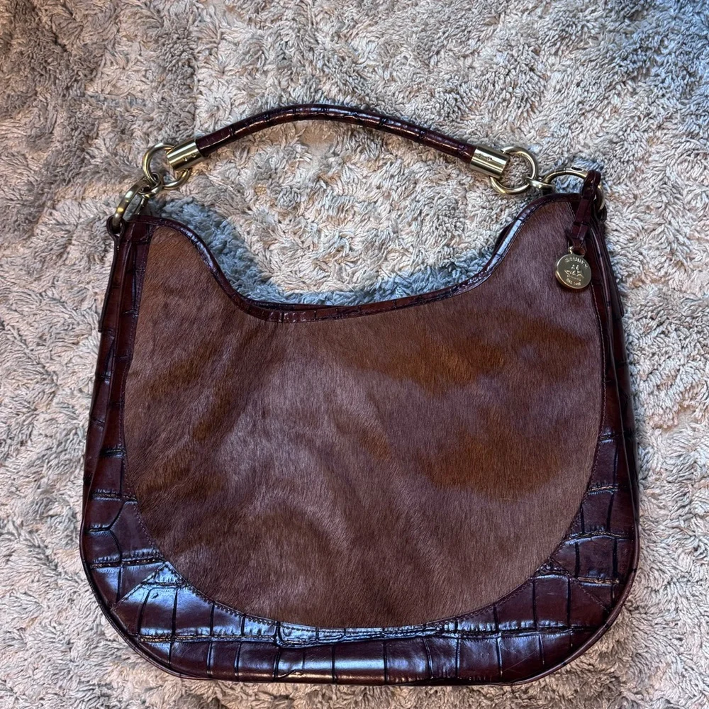 Brahmin Calf Hair and Leather Hobo Bag